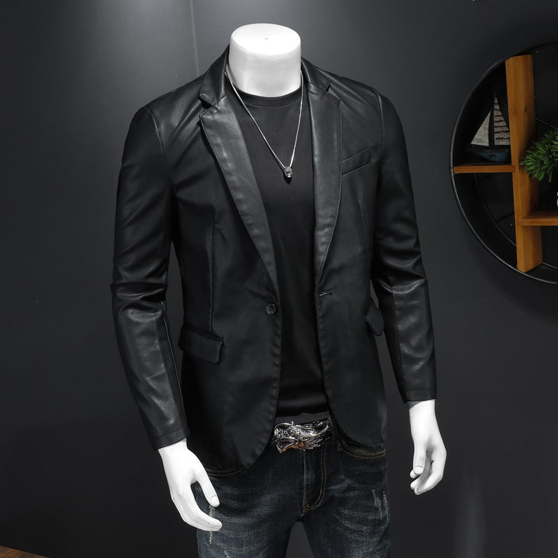 Suit Men's Leather Coat Casual Style