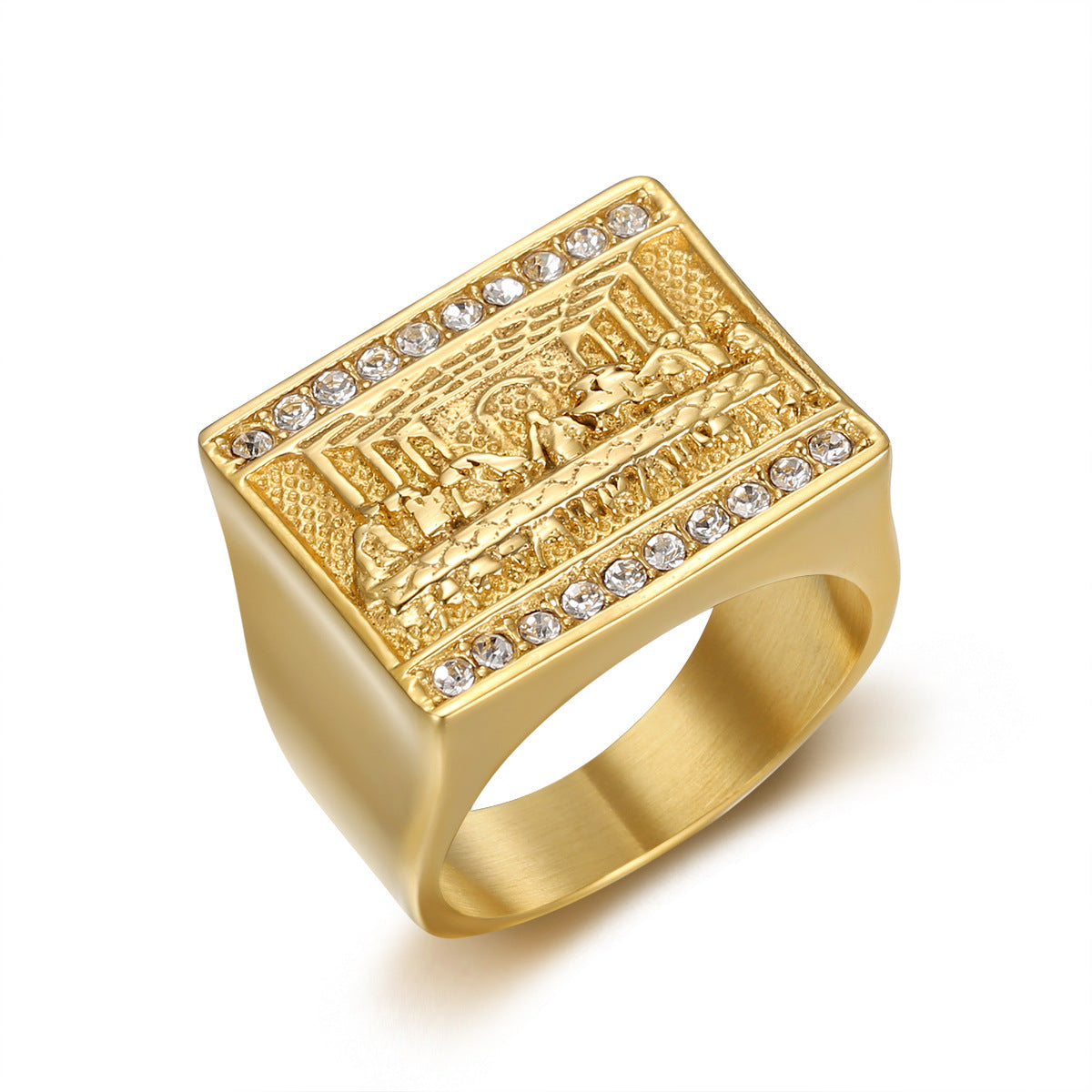 Titanium Steel Gold Plated Men's Ring - The Last Super