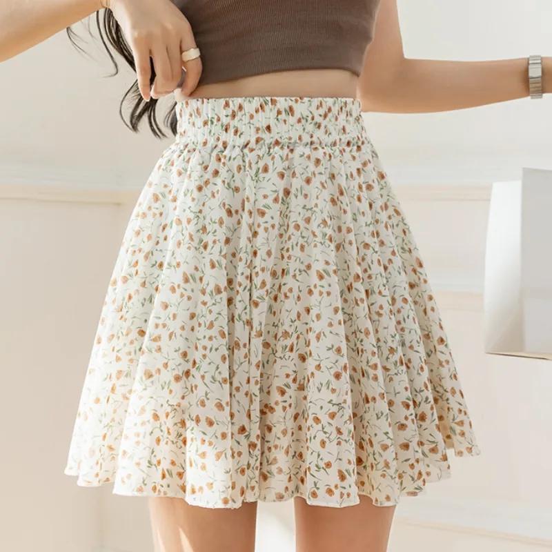 Elastic Waist Skirt Women's Short
