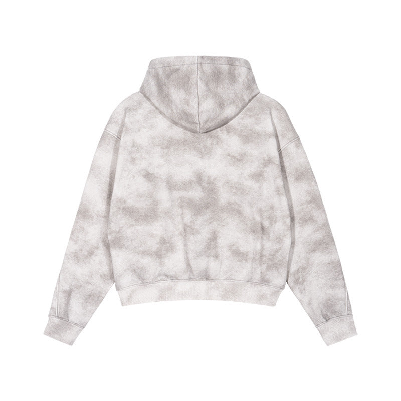 Men's Heavy Distressed Hoodie Zipper Sweater