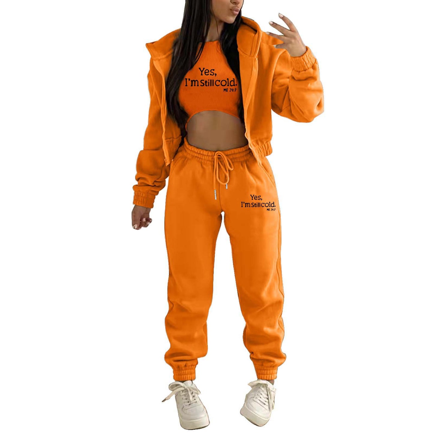 Women's Fashion Hooded Letter-print Casual Suit