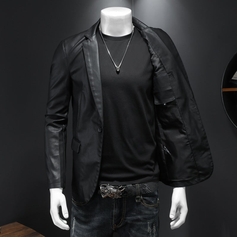 Suit Men's Leather Coat Casual Style