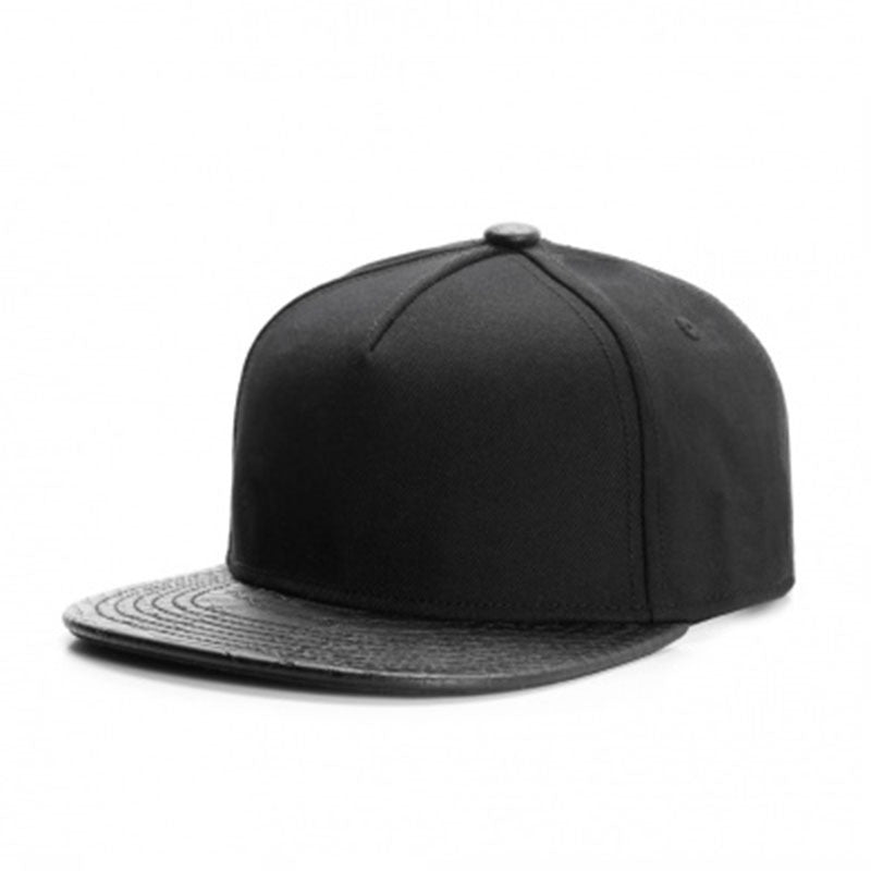 Pure Black Light Board Flat Brim Sunshade Baseball Cap