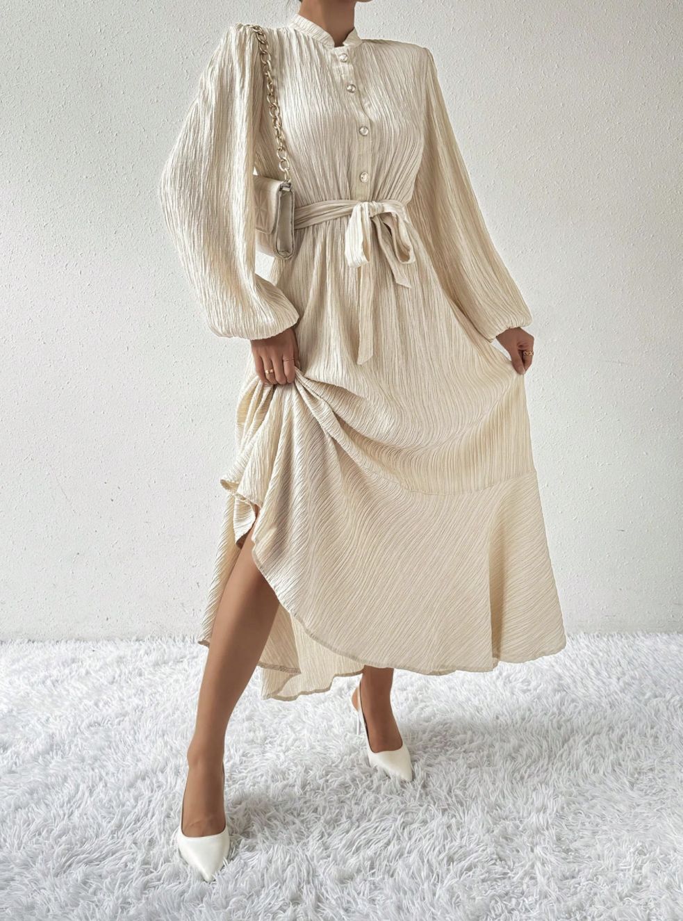 Women's Fashion Graceful Personality Self-tie Dress