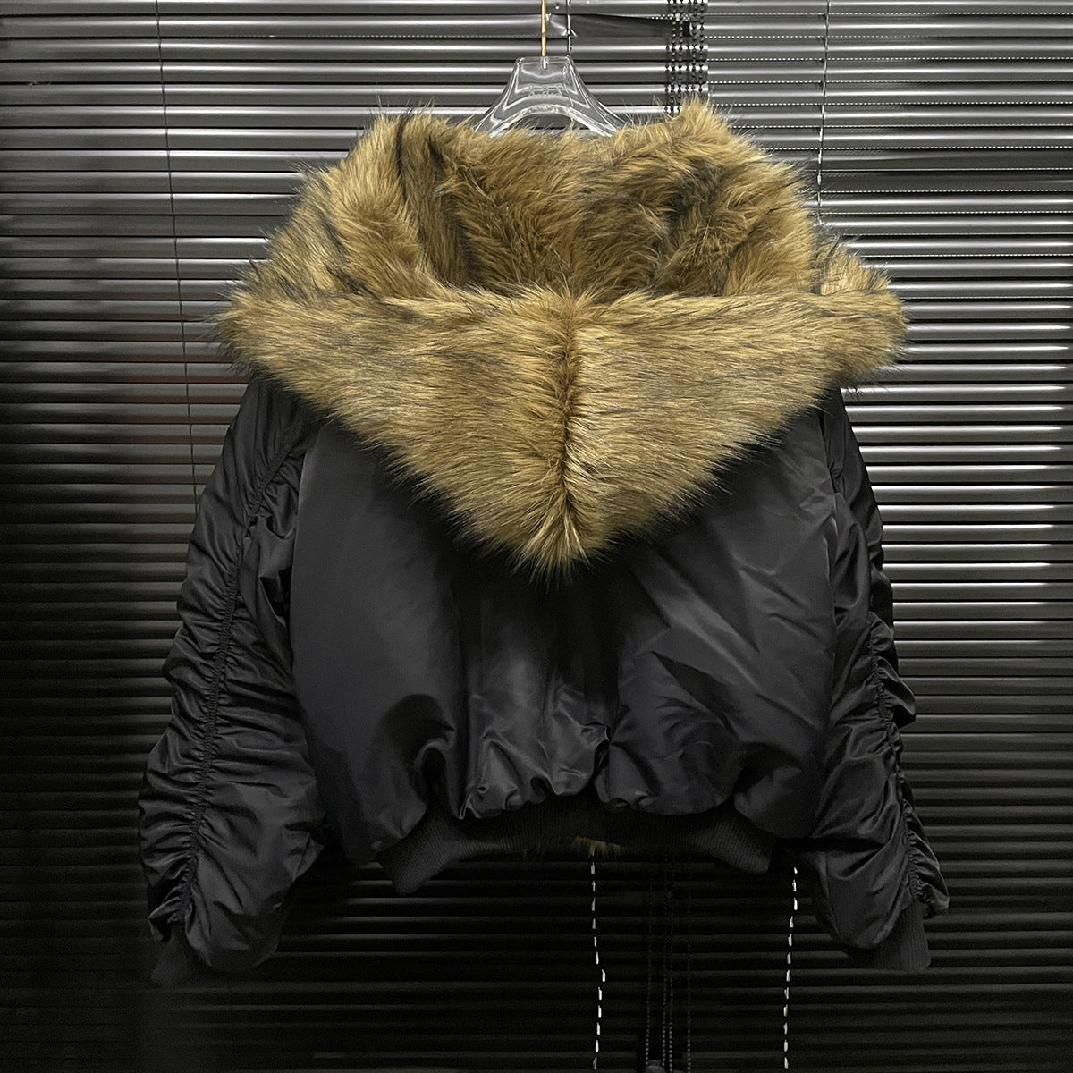 Big Fur Collar Coat Women's Loose Hooded Cotton-padded Coat