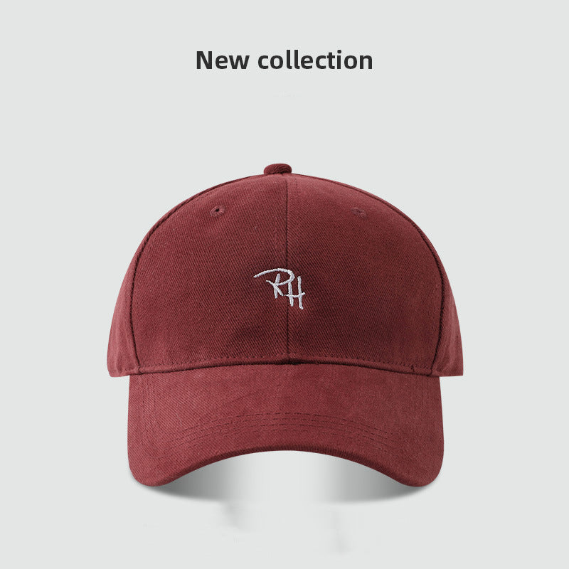 RH Letter Embroidery Simple All-matching Baseball Cap