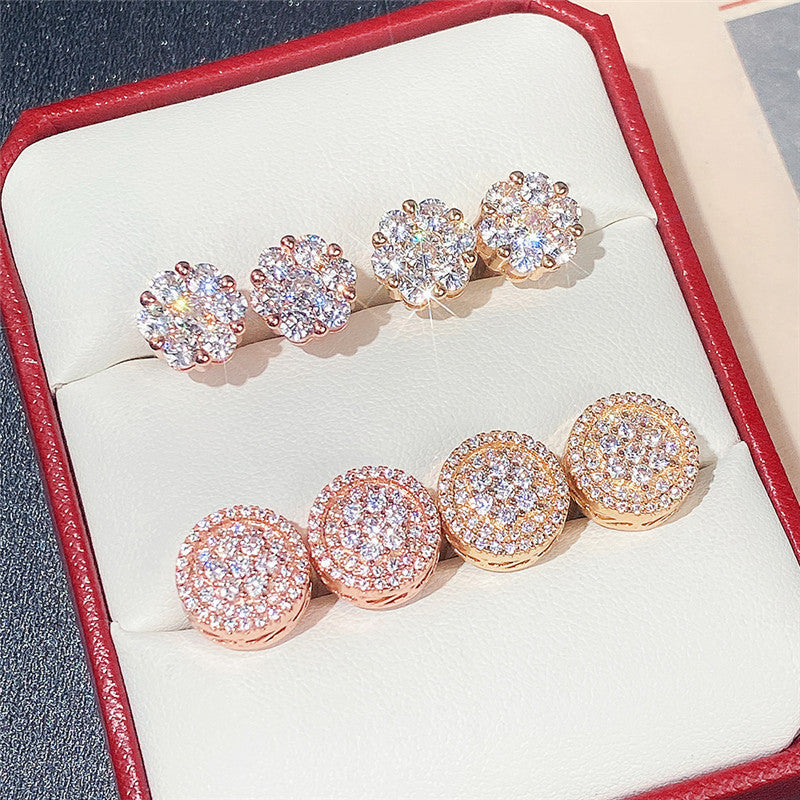 Women's Flower Zircon Earrings