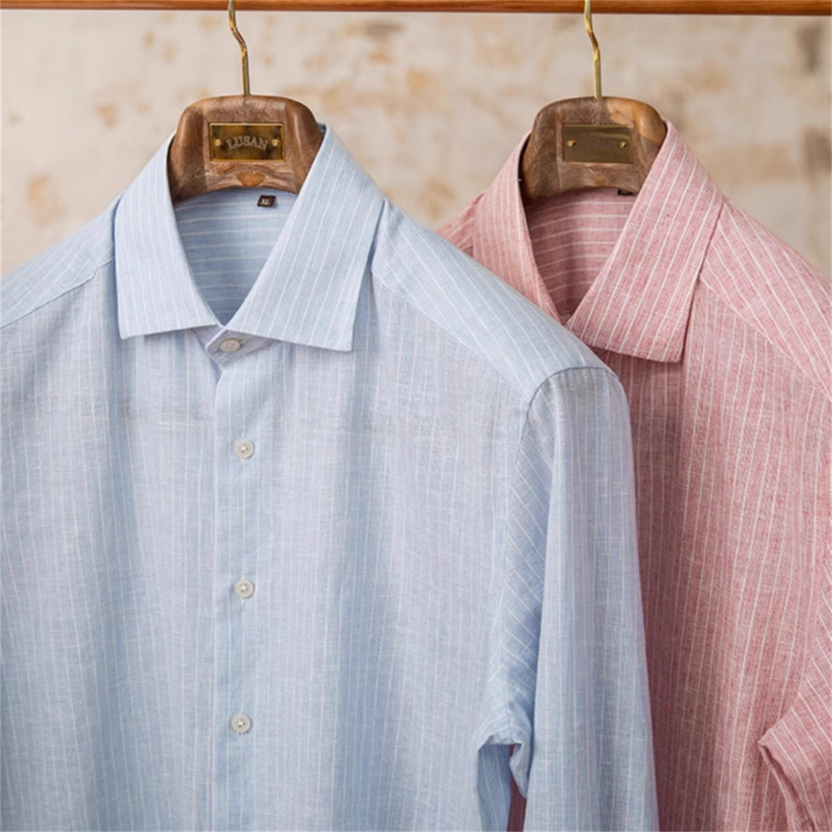 Lightweight Cotton And Linen Business Striped Casual Long-sleeved Shirt Vintage
