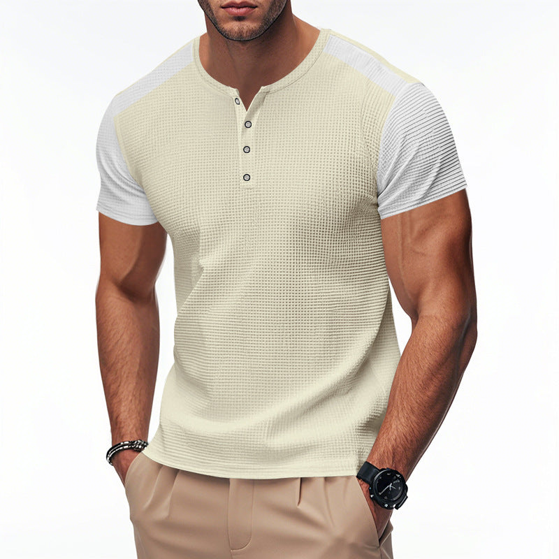 Plus Size Men's Color Block T-shirt