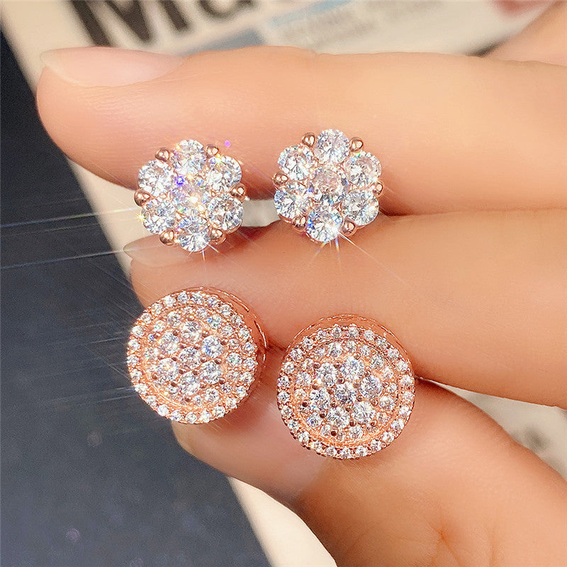 Women's Flower Zircon Earrings