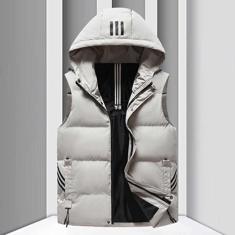 Men's Coat Hooded Thickened Warm Waistcoat Cotton Vest