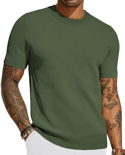 Men's Short Sleeved Knitted T-shirt