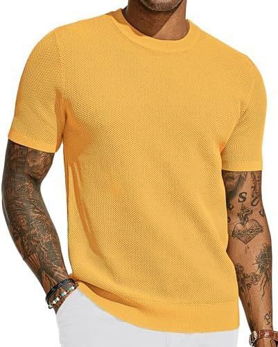 Men's Short Sleeved Knitted T-shirt
