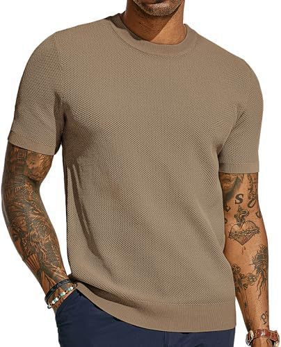 Men's Short Sleeved Knitted T-shirt