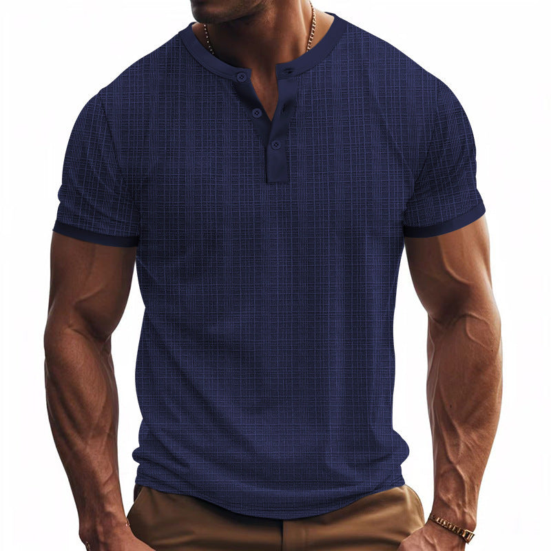 Breathable Casual Henley Shirt Top