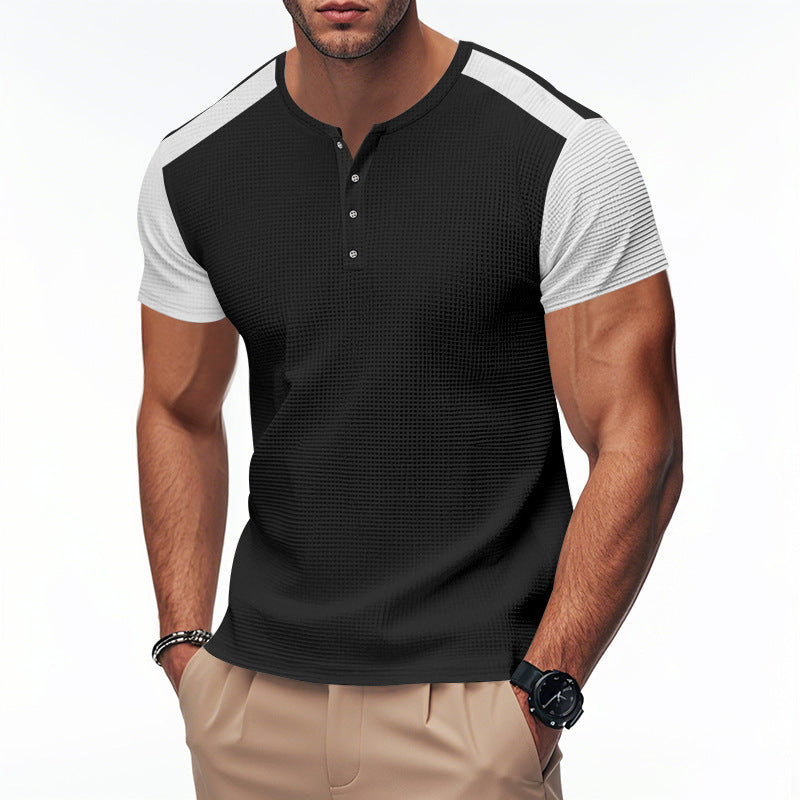 Plus Size Men's Color Block T-shirt