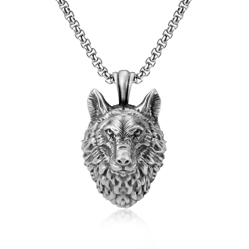Men's Hip Hop Wolf Head Pendant Punk Animal