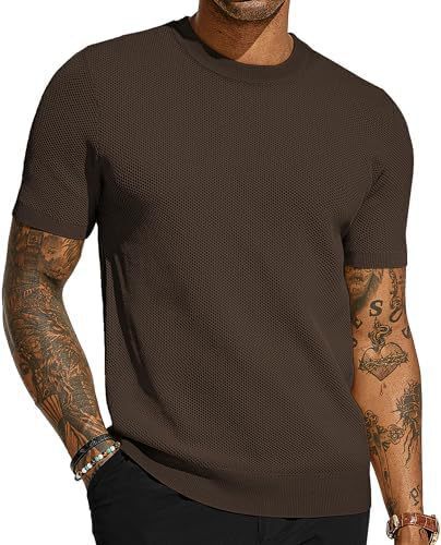 Men's Short Sleeved Knitted T-shirt