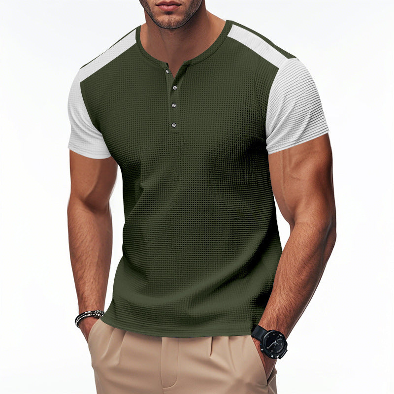 Plus Size Men's Color Block T-shirt