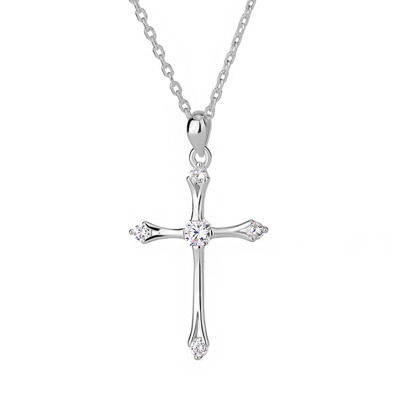 Silver Vintage Cross Necklace For Women