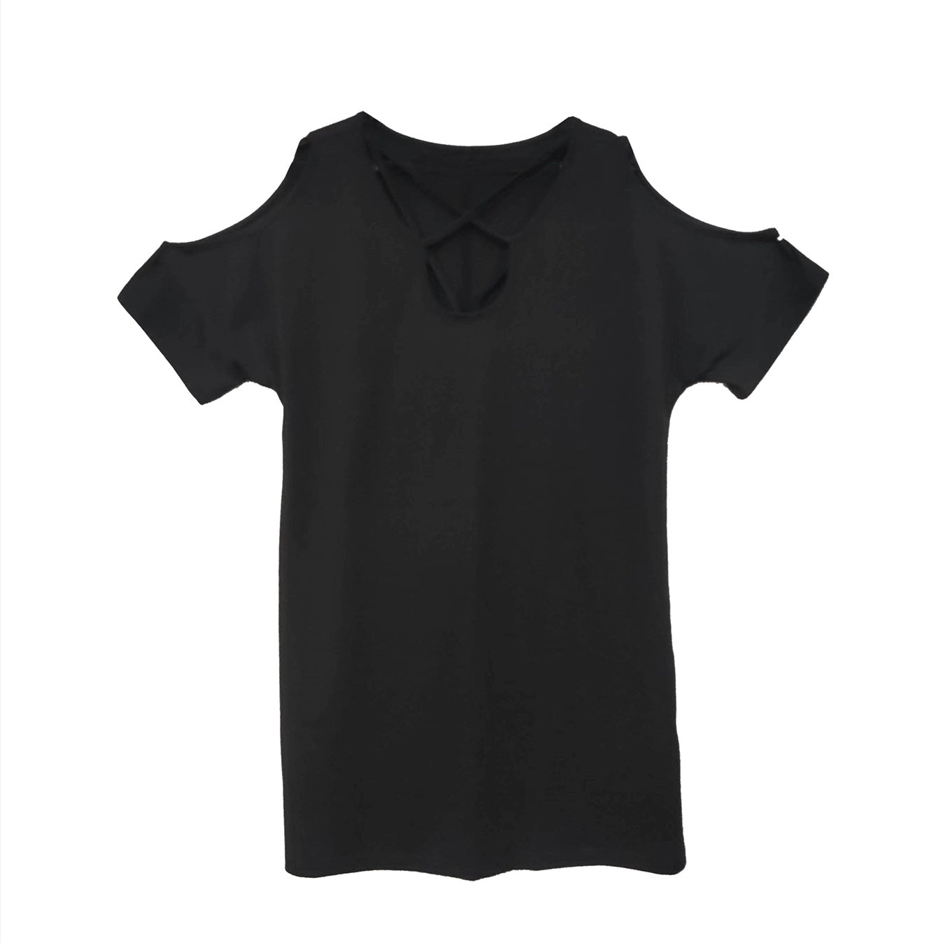 Women's Solid Color Simple Dress, Loose Short Sleeved Skirt With Hip Wrap, Casual Versatile Dress