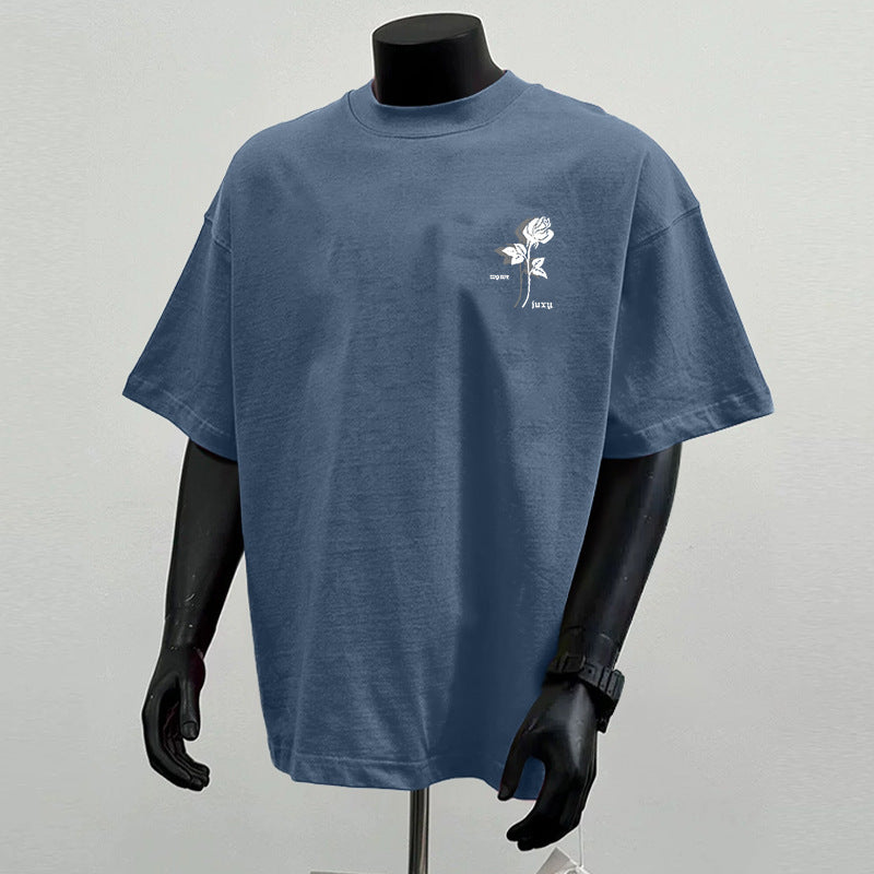 Cotton Heavy T-shirt Men's Summer Short Sleeve