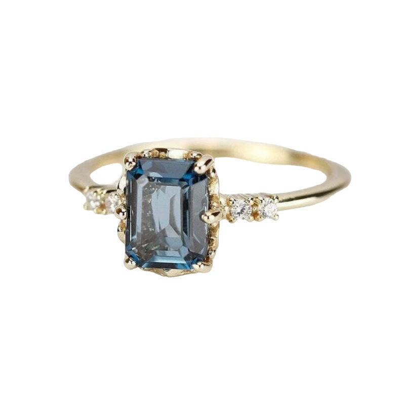 Micro-inlaid Crystal Zircon Ring Sweet French Style