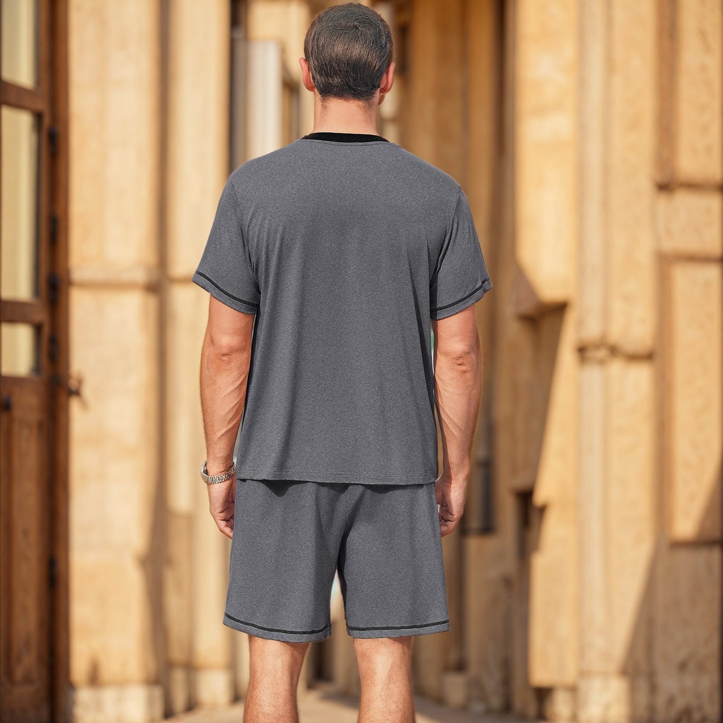 Men's Casual Suit Short-sleeved Shorts Two-piece Set