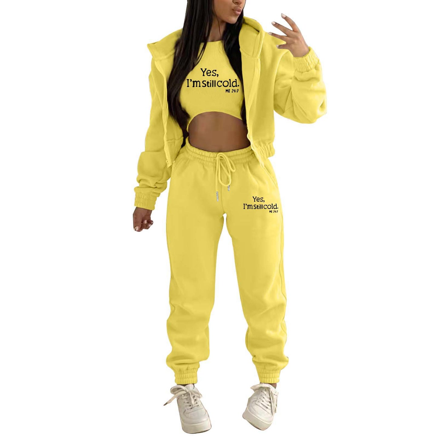 Women's Fashion Hooded Letter-print Casual Suit