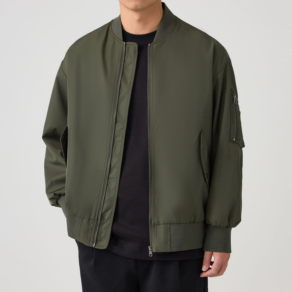 Loose Baseball Collar Pilot Coat Men