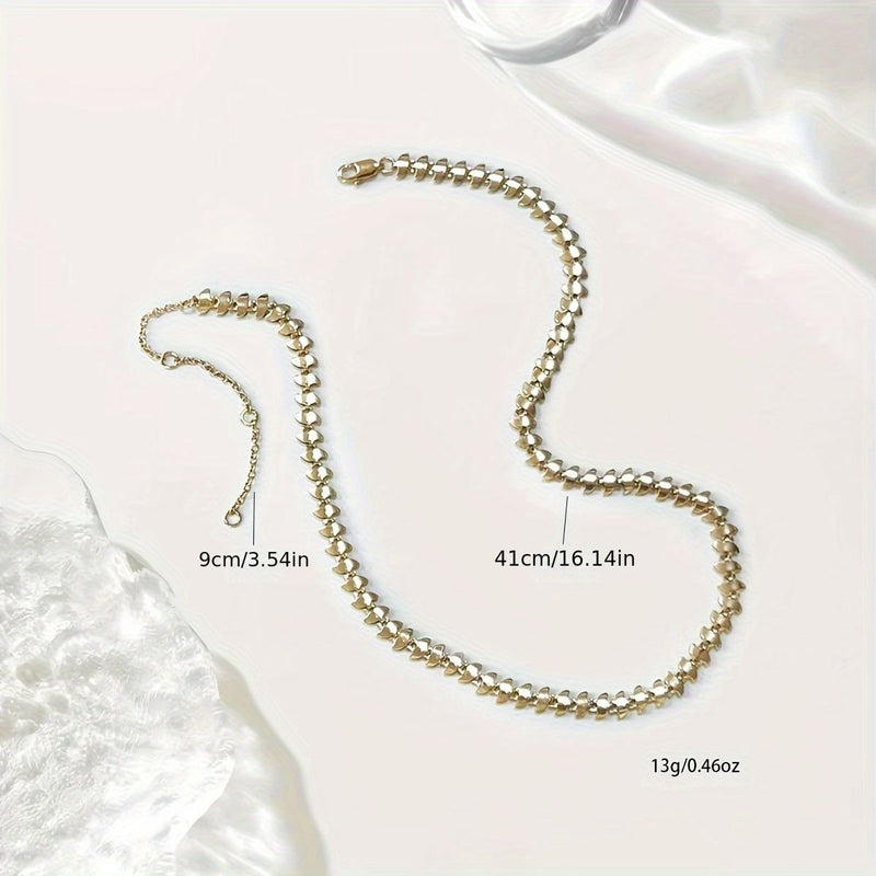 Gold Laurel Leaf Leaves Lightweight Chain Link Statement Necklace 18-20 Long